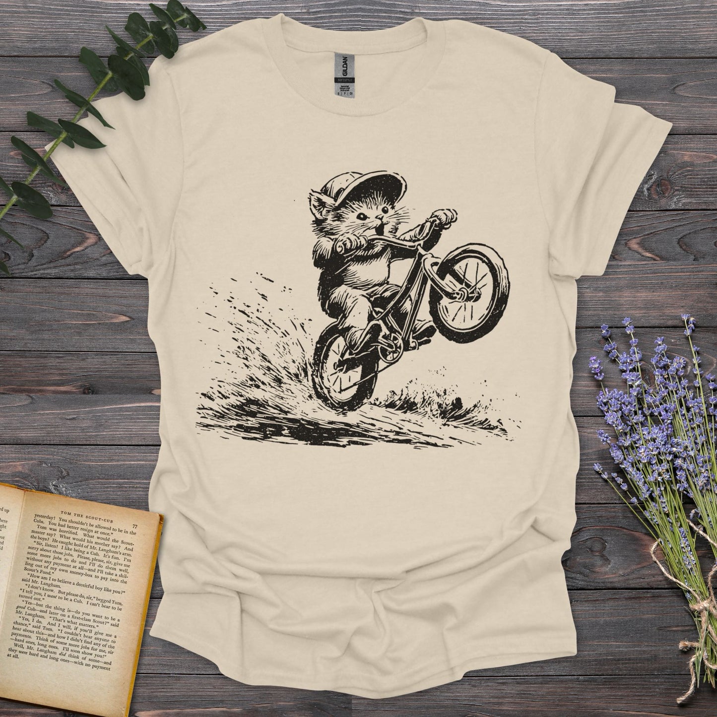 Mouse Bike T-Shirt | Comfort Colors® 1717 Natural