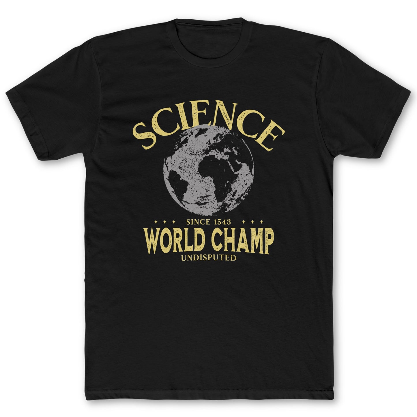 Science World Champ T-Shirt - Funny Science Tee for Nerds & Geeks in Black