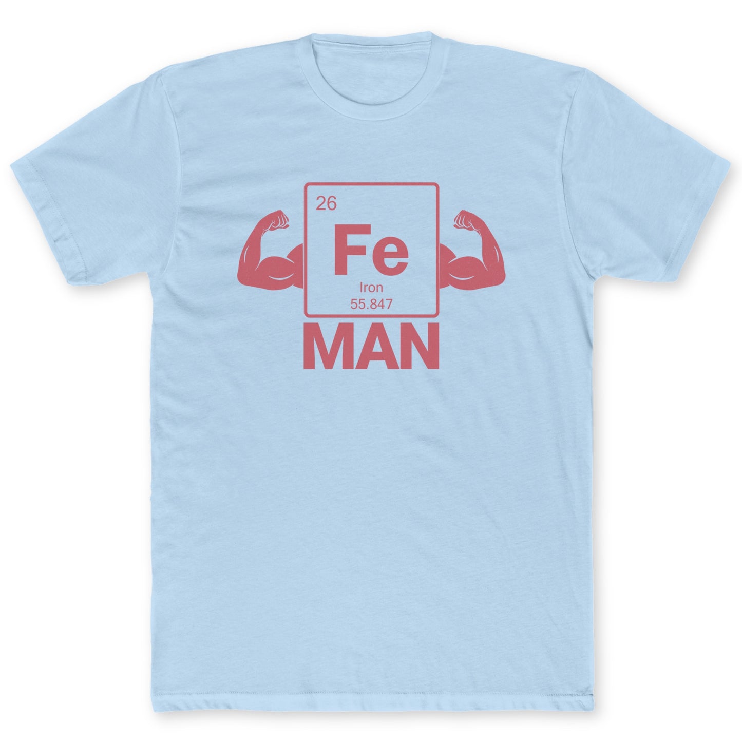 Iron Man T-Shirt - Funny Science Tee for Nerds & Geeks in Light Blue