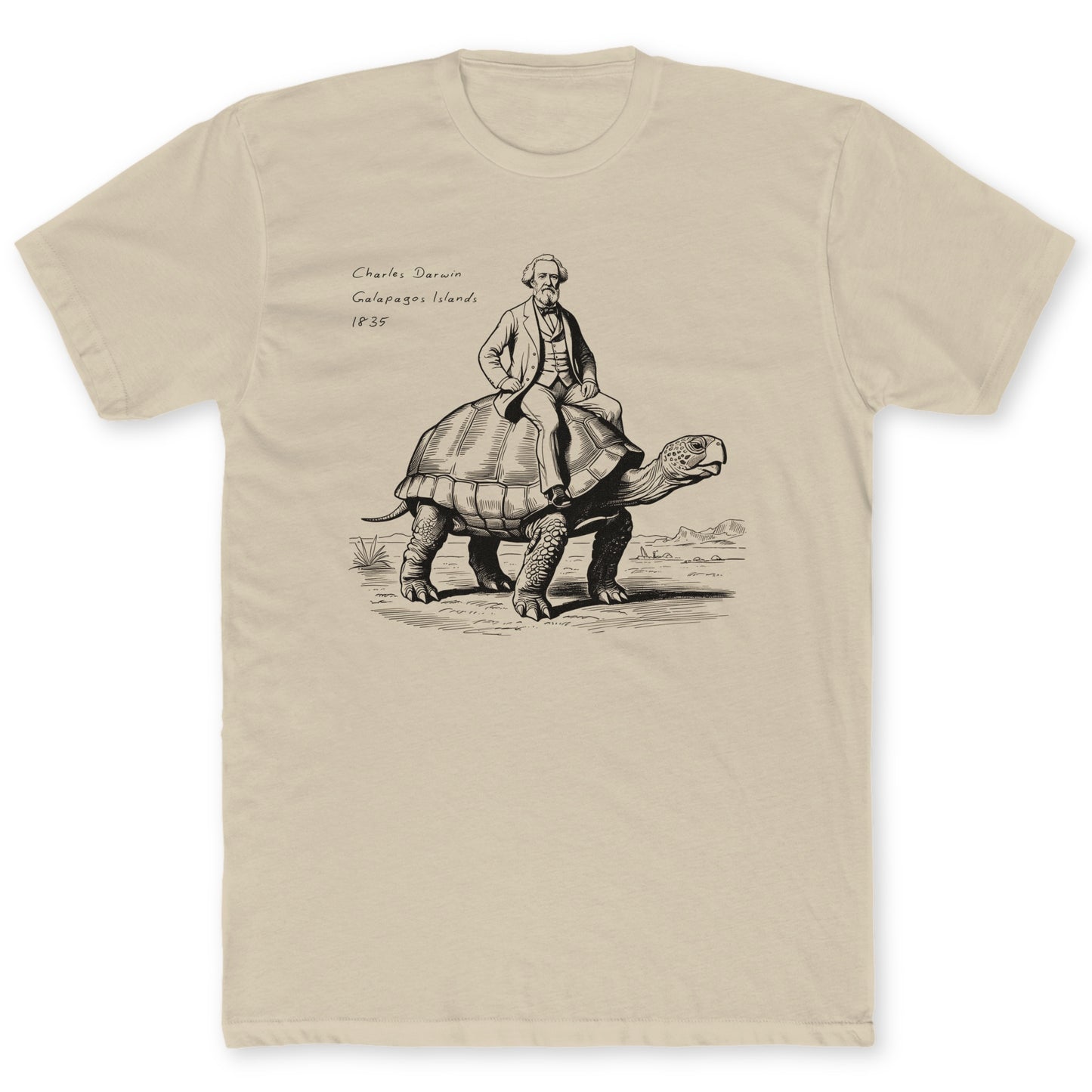 Darwin T-Shirt - Funny Science Tee for Nerds & Geeks in Sand