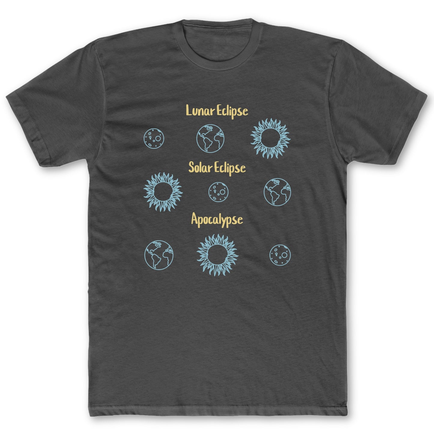 Eclipse Types T-Shirt - Funny Space Tee for Nerds & Geeks in Charcoal