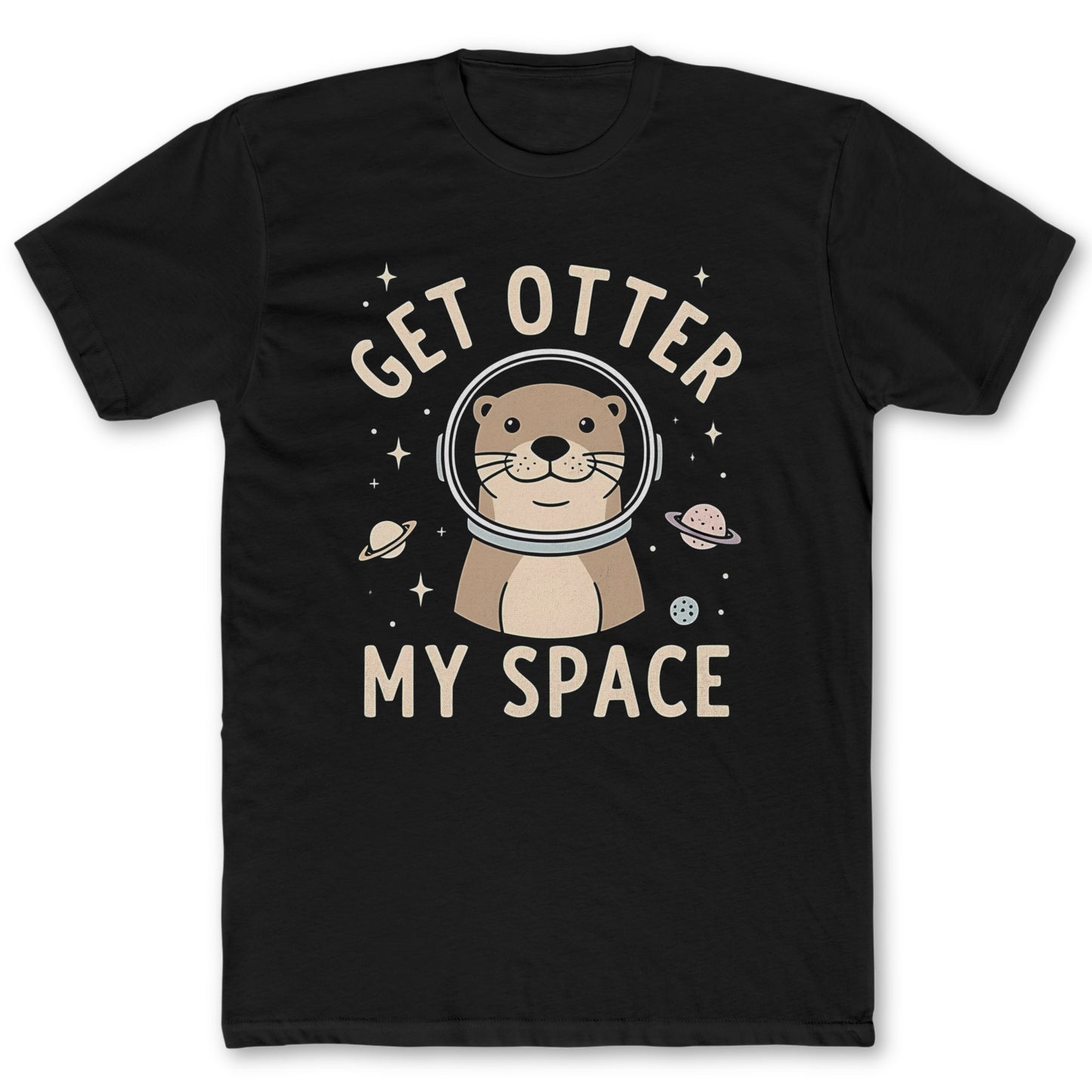 Get Otter My Space T-Shirt - Funny Space Tee for Nerds & Geeks in Black