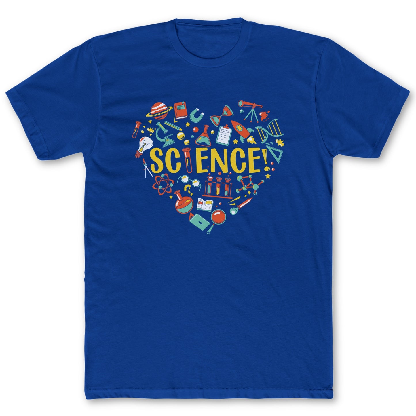 Science Heart T Shirt - Funny Science Tee for Nerds & Geeks in Royal