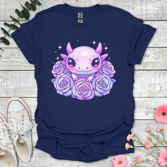 Cute Axolotl T-Shirt | Comfort Colors® 1717 Navy