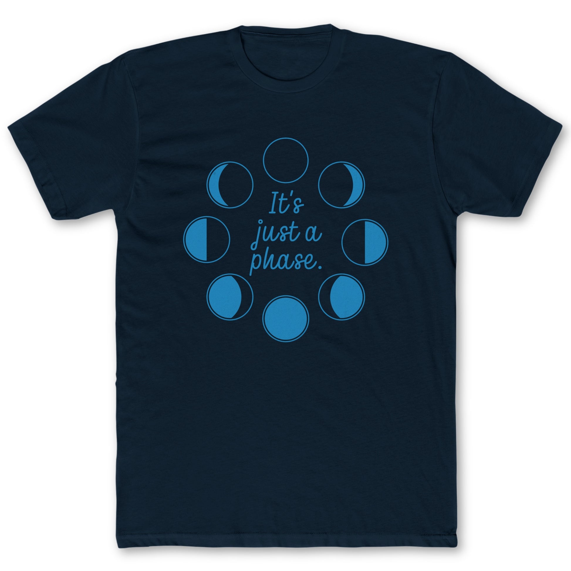 Just A Phase T-Shirt - Funny Space Tee for Nerds & Geeks in Navy