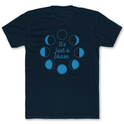 Just A Phase T-Shirt - Funny Space Tee for Nerds & Geeks in Navy