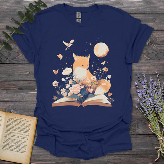 Book Fox T-Shirt | Comfort Colors® 1717 Navy