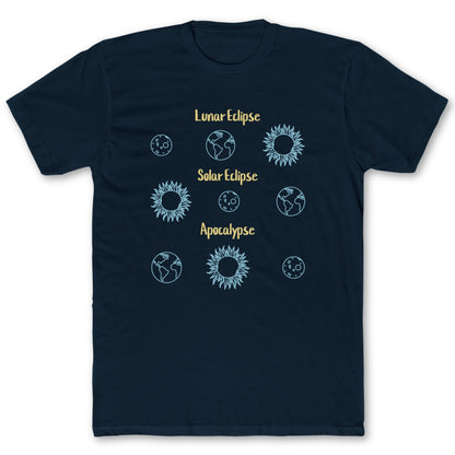 Eclipse Types T-Shirt - Funny Space Tee for Nerds & Geeks in Navy