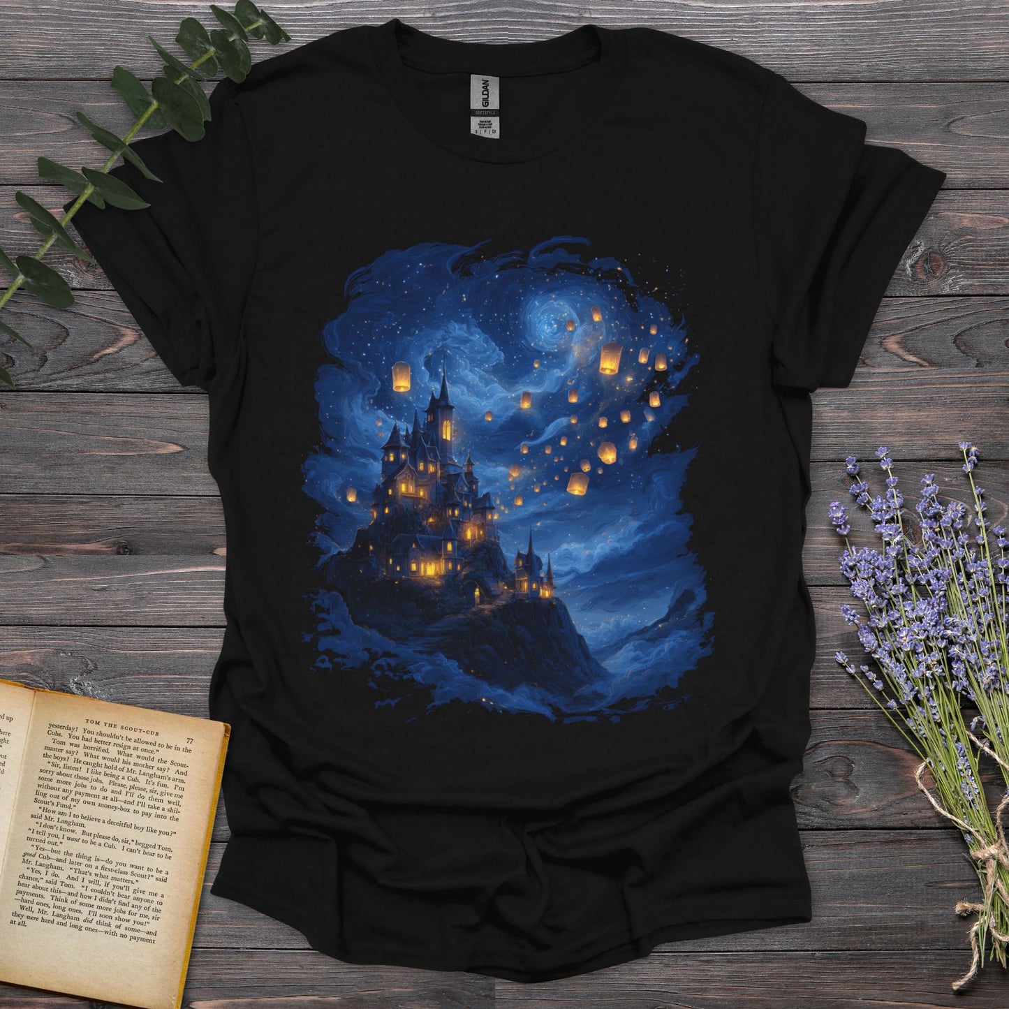 Whimsy Castle T-Shirt | Comfort Colors® 1717 Black Boba