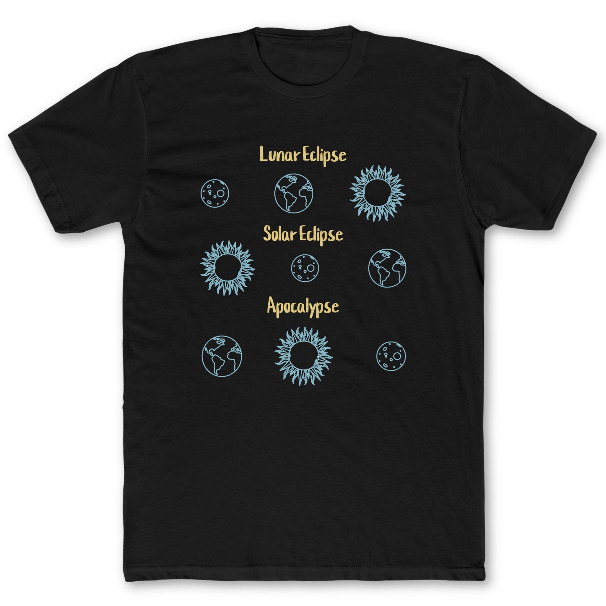 Eclipse Types T-Shirt - Funny Space Tee for Nerds & Geeks in Black