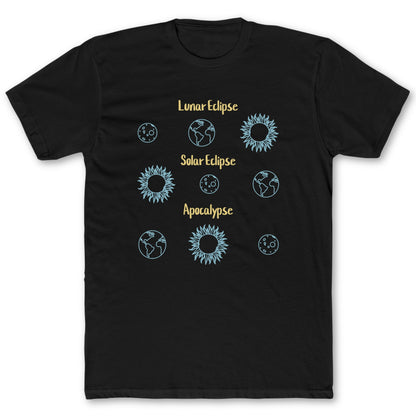 Eclipse Types T-Shirt - Funny Space Tee for Nerds & Geeks in Black
