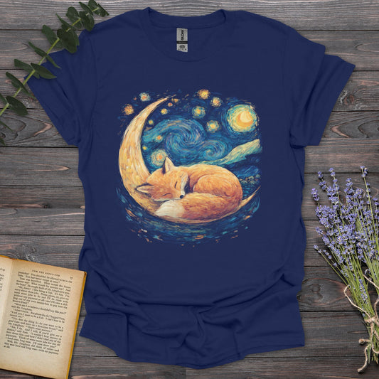 Starry Fox T-Shirt | Comfort Colors® 1717 Navy