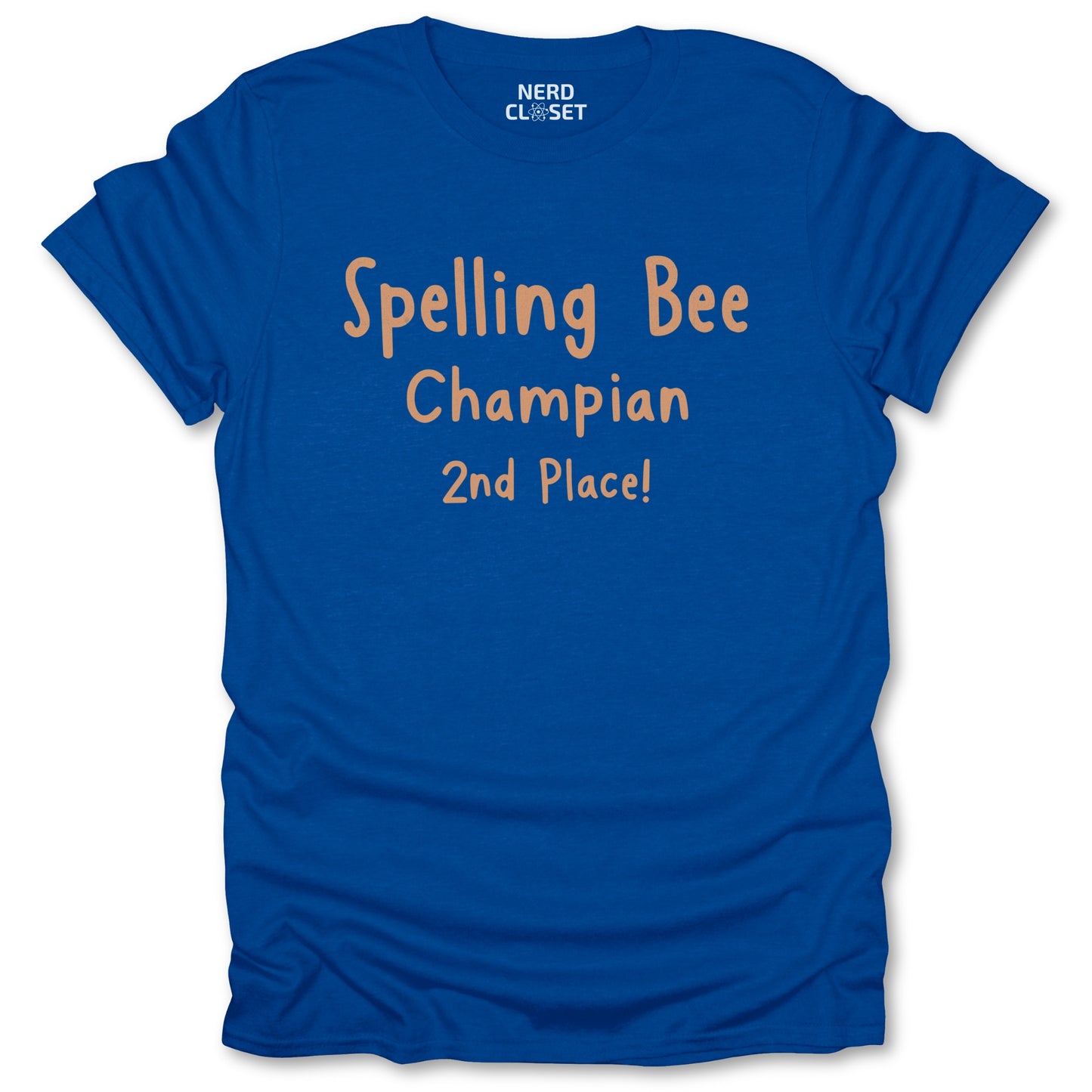 Spelling Bee Champian T-Shirt - Funny Bookish Tee for Nerds & Geeks in Royal