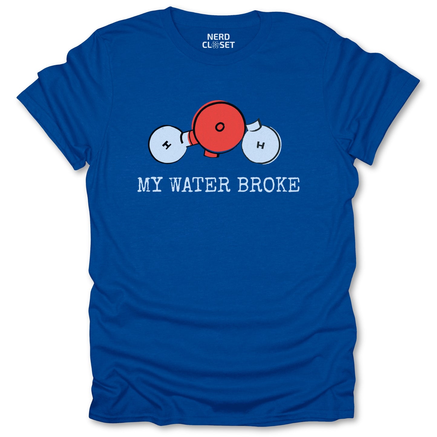 Broken Water T Shirt - Funny Science Tee for Nerds & Geeks in Royal