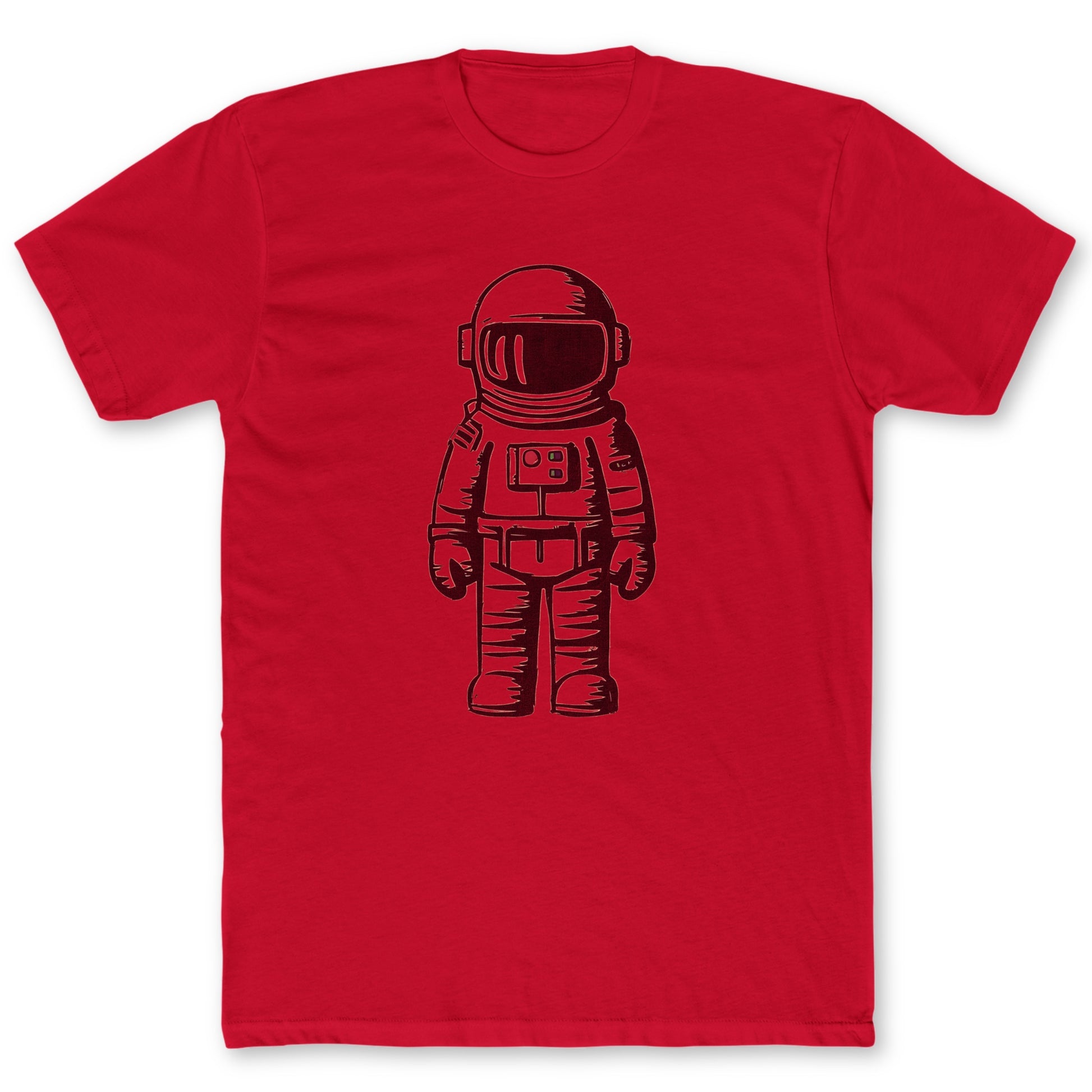 Astronaut Sketch T-Shirt - Funny Space Tee for Nerds & Geeks in Red