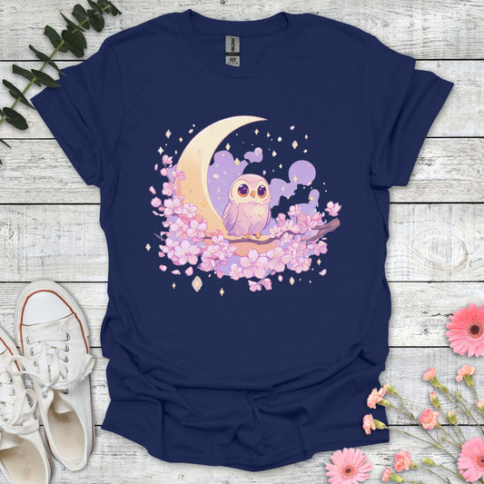 Moon Owl T-Shirt | Comfort Colors® 1717 Navy
