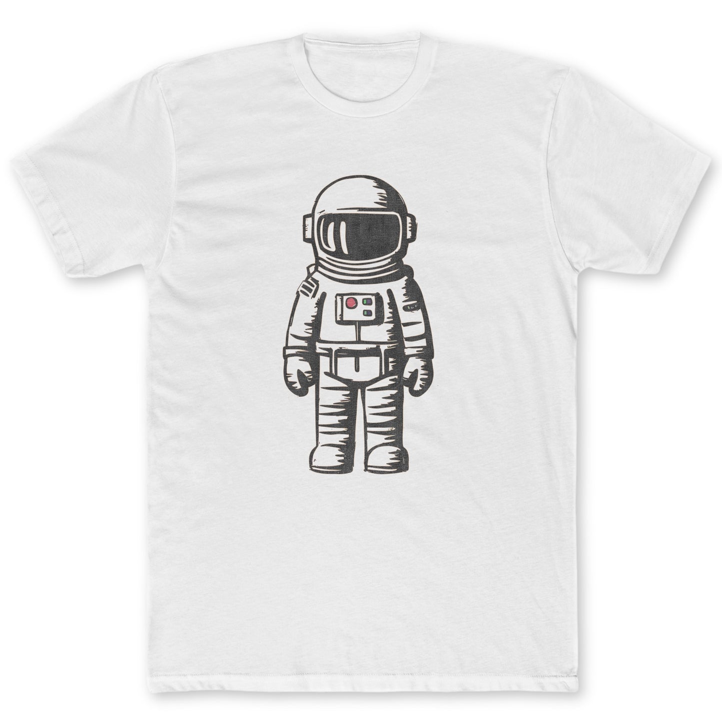 Astronaut Sketch T-Shirt - Funny Space Tee for Nerds & Geeks in White