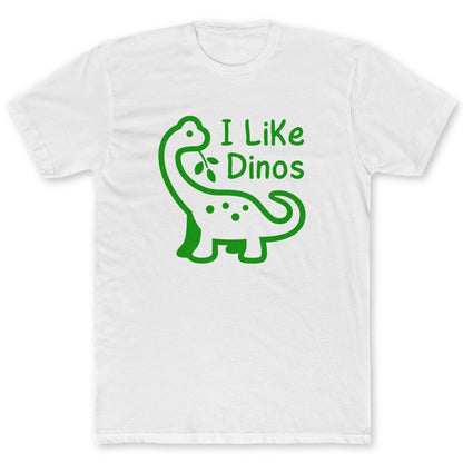 I Like Dinos T-Shirt - Funny Science Tee for Nerds & Geeks in White