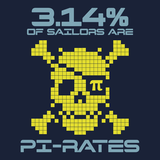3.14% Of Sailors T-Shirt - Funny Math Tee for Nerds & Geeks in Navy