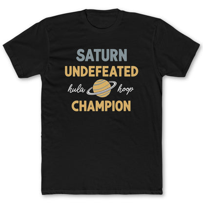 Hula Hoop Champion T-Shirt - Funny Space Tee for Nerds & Geeks in Black