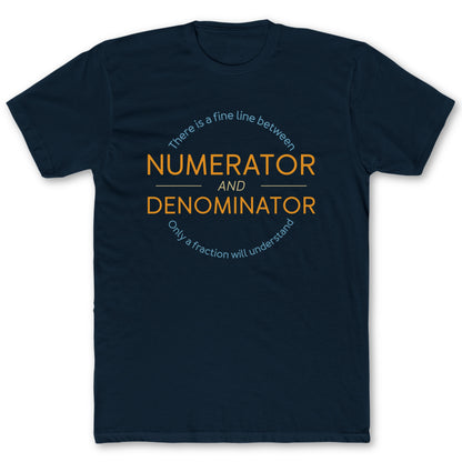 Fine Line T-Shirt - Funny Math Tee for Nerds & Geeks in Navy