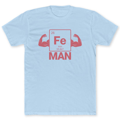 Iron Man T-Shirt - Funny Science Tee for Nerds & Geeks in Light Blue