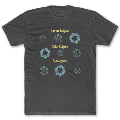 Eclipse Types T-Shirt - Funny Space Tee for Nerds & Geeks in Charcoal