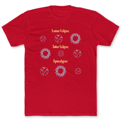 Eclipse Types T-Shirt - Funny Space Tee for Nerds & Geeks in Red