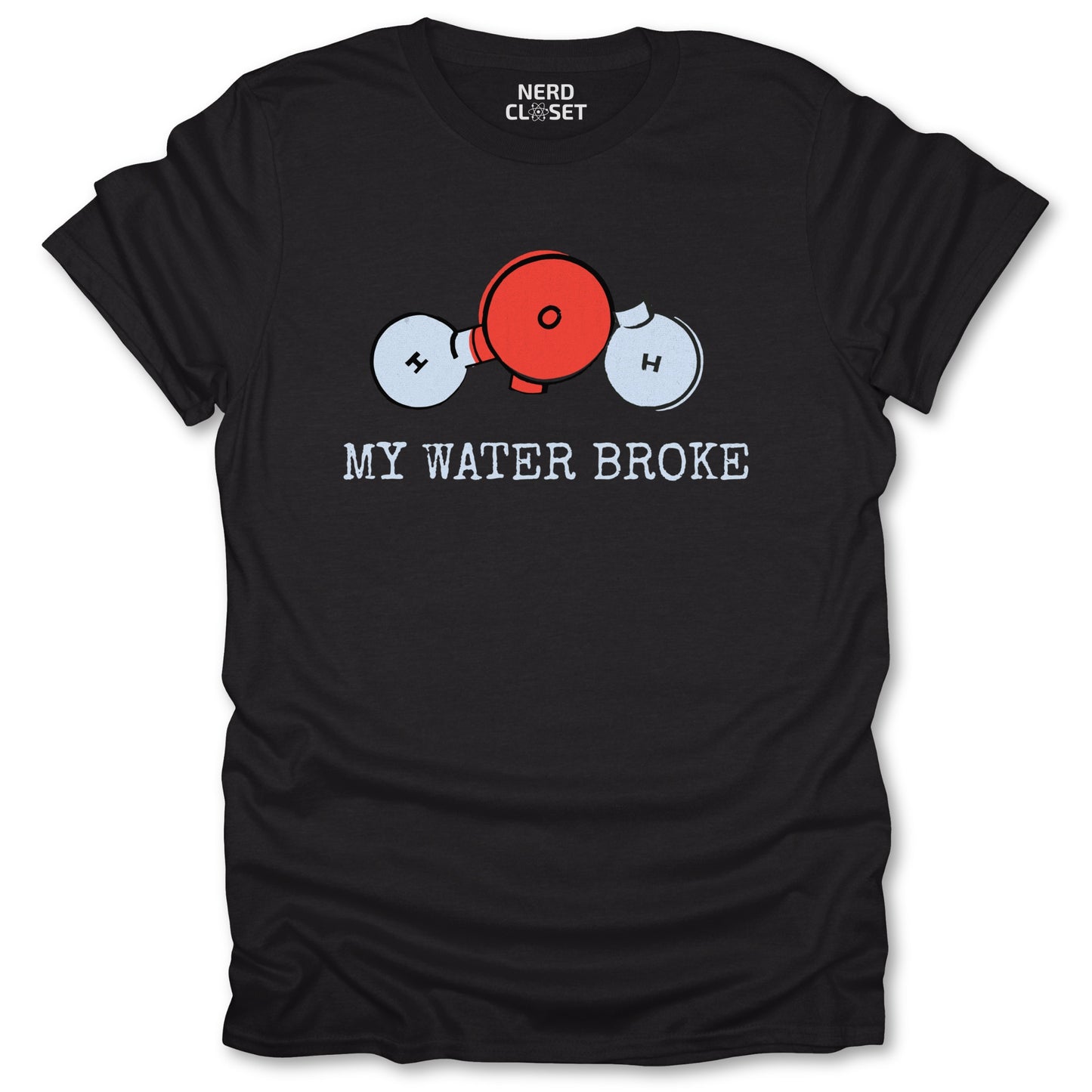 Broken Water T Shirt - Funny Science Tee for Nerds & Geeks in Black