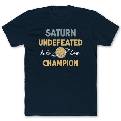 Hula Hoop Champion T-Shirt - Funny Space Tee for Nerds & Geeks in Navy