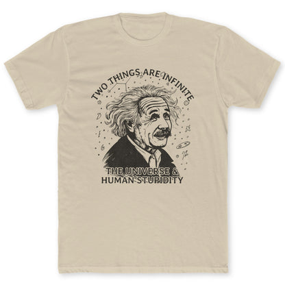 Human Stupidity T-Shirt - Funny Science Tee for Nerds & Geeks in Sand
