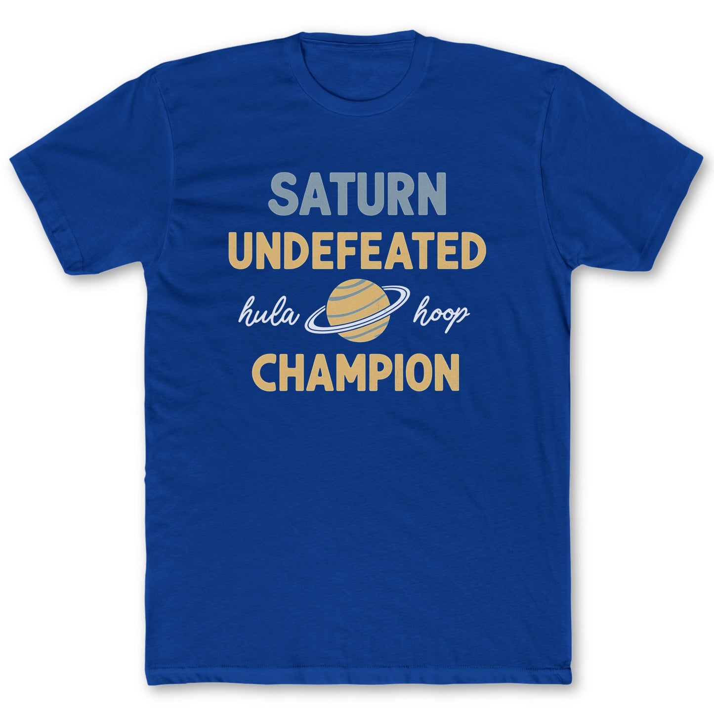 Hula Hoop Champion T-Shirt - Funny Space Tee for Nerds & Geeks in Royal