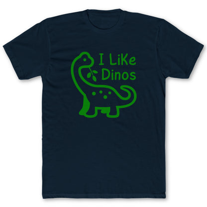 I Like Dinos T-Shirt - Funny Science Tee for Nerds & Geeks in Navy