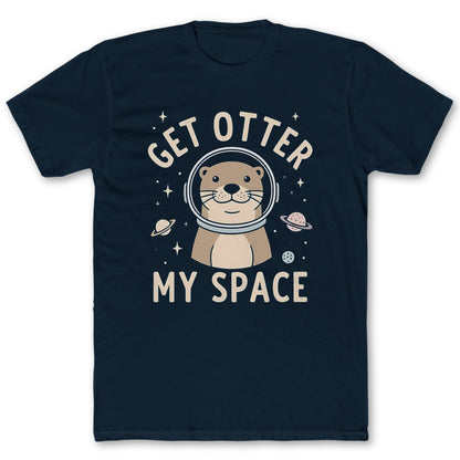 Get Otter My Space T-Shirt - Funny Space Tee for Nerds & Geeks in Navy