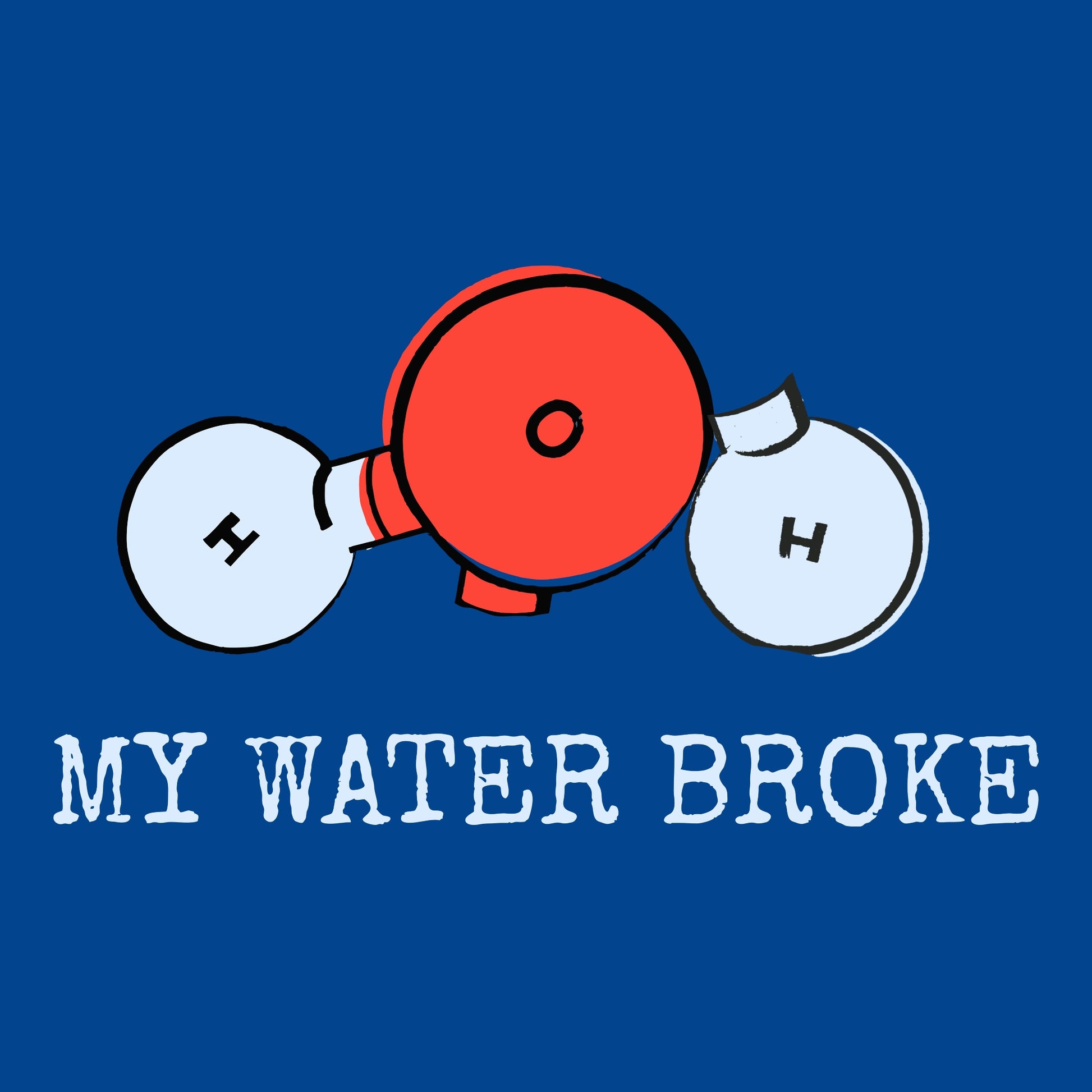 Broken Water T Shirt - Funny Science Tee for Nerds & Geeks in Royal