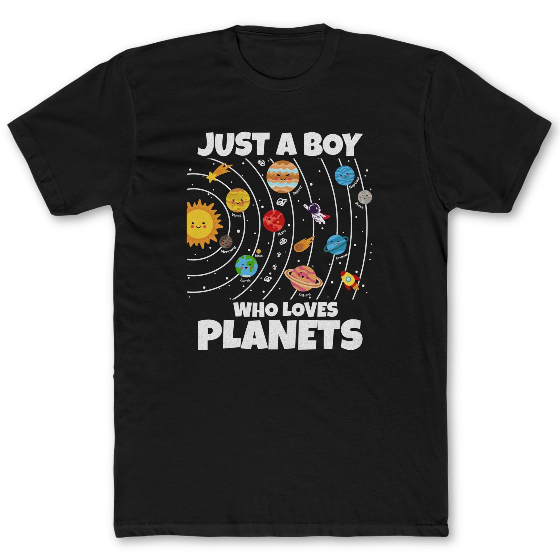 Just a Boy T-Shirt - Funny Space Tee for Nerds & Geeks in Black