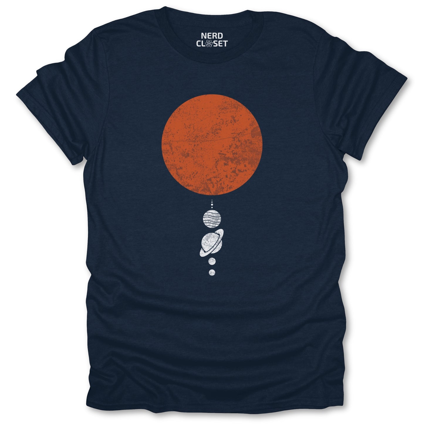 To Scale Solar System T-Shirt - Funny Space Tee for Nerds & Geeks in Navy
