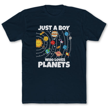 Just a Boy T-Shirt - Funny Space Tee for Nerds & Geeks in Navy
