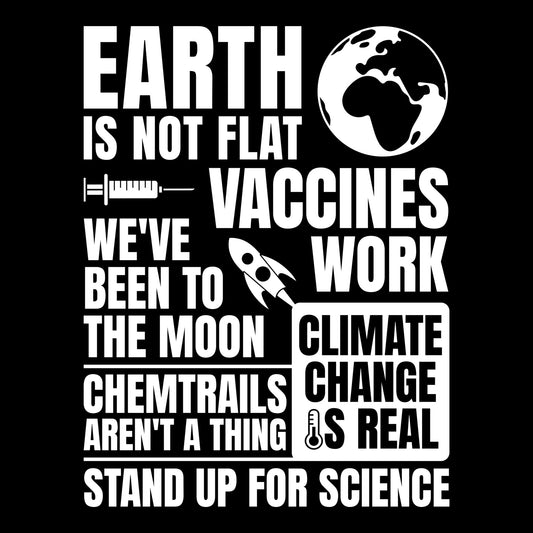 Stand Up for Science T-Shirt - Funny Science Tee for Nerds & Geeks in Black